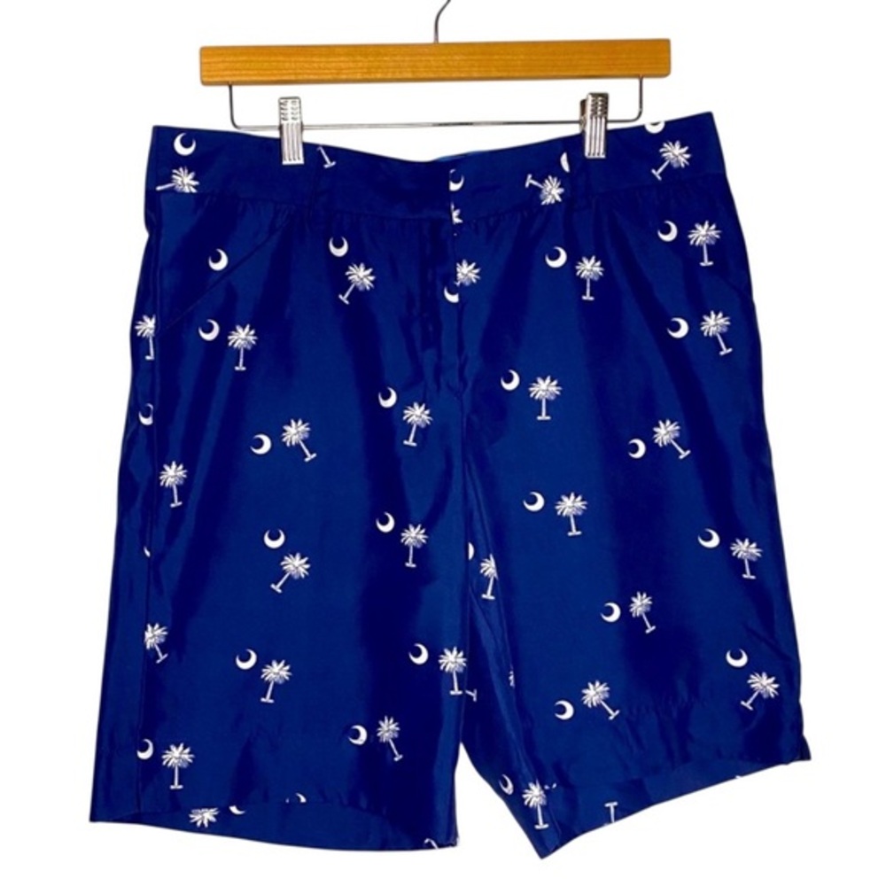 BERMUDA‎ STYLES BLUE PALMETTO MOON WOMENS SHORTS SIZE 14